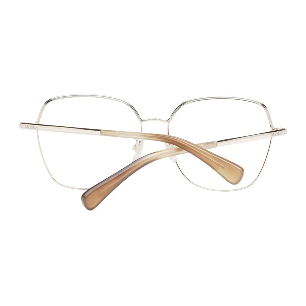Max Mara Gouden Vierkante Optische Monturen Yellow Dames