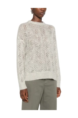 Sequin Open-Knit Sweater