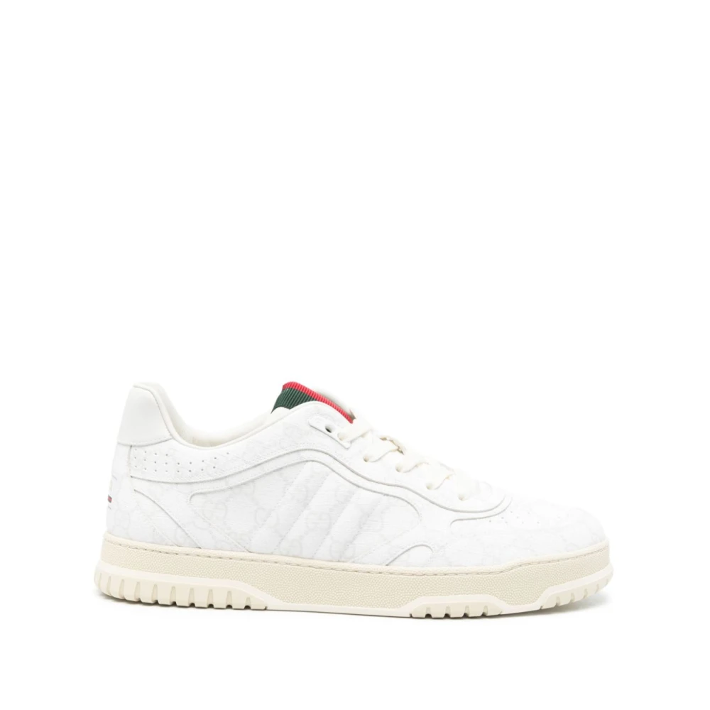 Gucci Witte lage sneakers met GG Supreme-stof White Heren