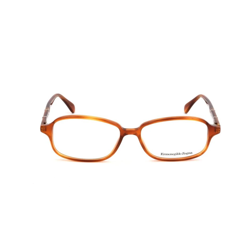 Ermenegildo Zegna Bruine Plastic Frames Unisex Design Brown Unisex