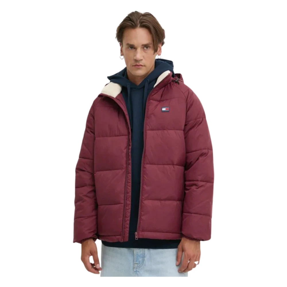 Tommy Hilfiger Bordeaux Geïsoleerde Jas met Capuchon Red Heren