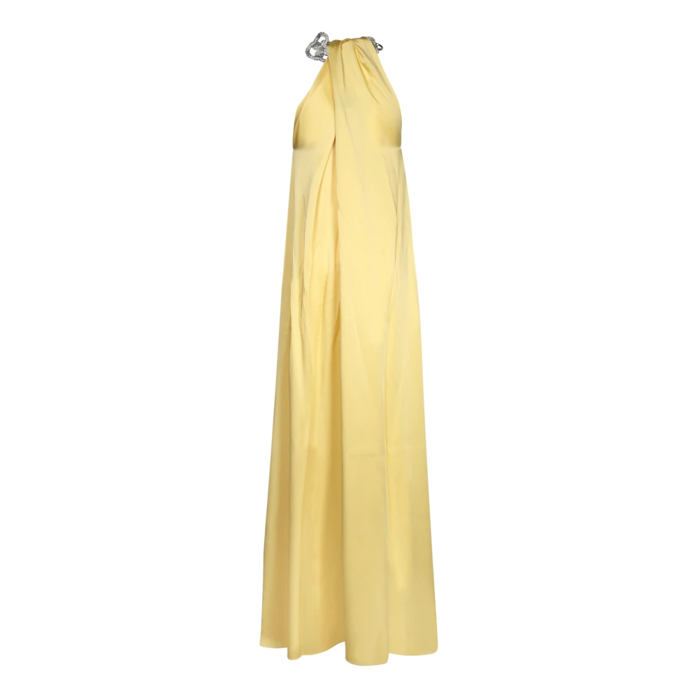 Stella Mccartney Gele Satijnen Halternek Jurk Yellow Dames