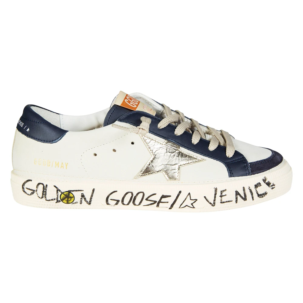 Golden Goose May Leather Dett Blu Laminated Star Heren Schoenen Veelkleurig Multicolor
