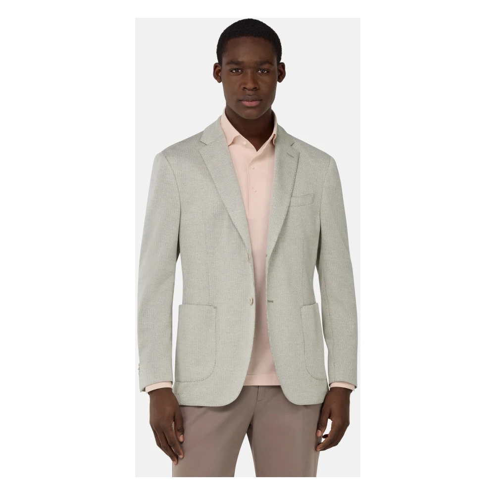 Boggi Milano B-Jersey Katoenen Blend Jas Beige Heren
