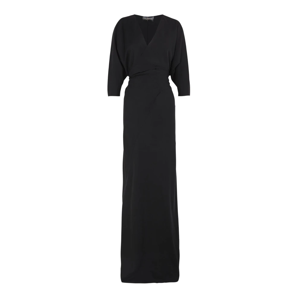 Cortana Women's Black Maxi Dresses, L, Mara, Long Silk Dress