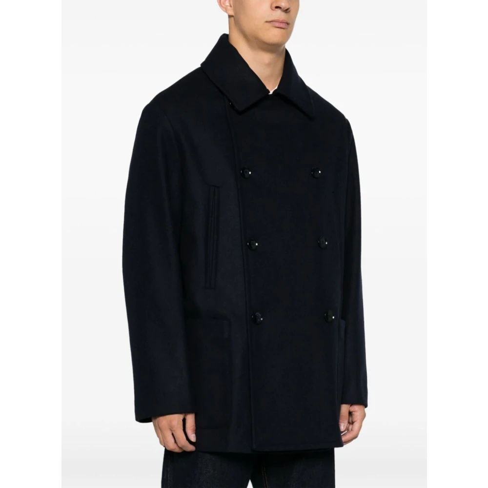 Barena Venezia Midnight Blue Wollen Pea Coat Blue Heren