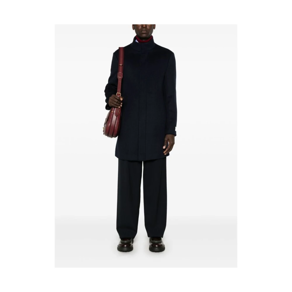 Calvin Klein Zwarte wollen blend jas met pieklapels Black Heren