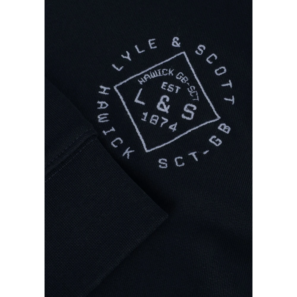 Lyle & Scott Navy Crew Neck Sweatshirt Blue Heren