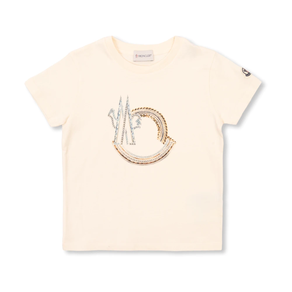 Moncler T-shirt med logotryck Beige, Flicka