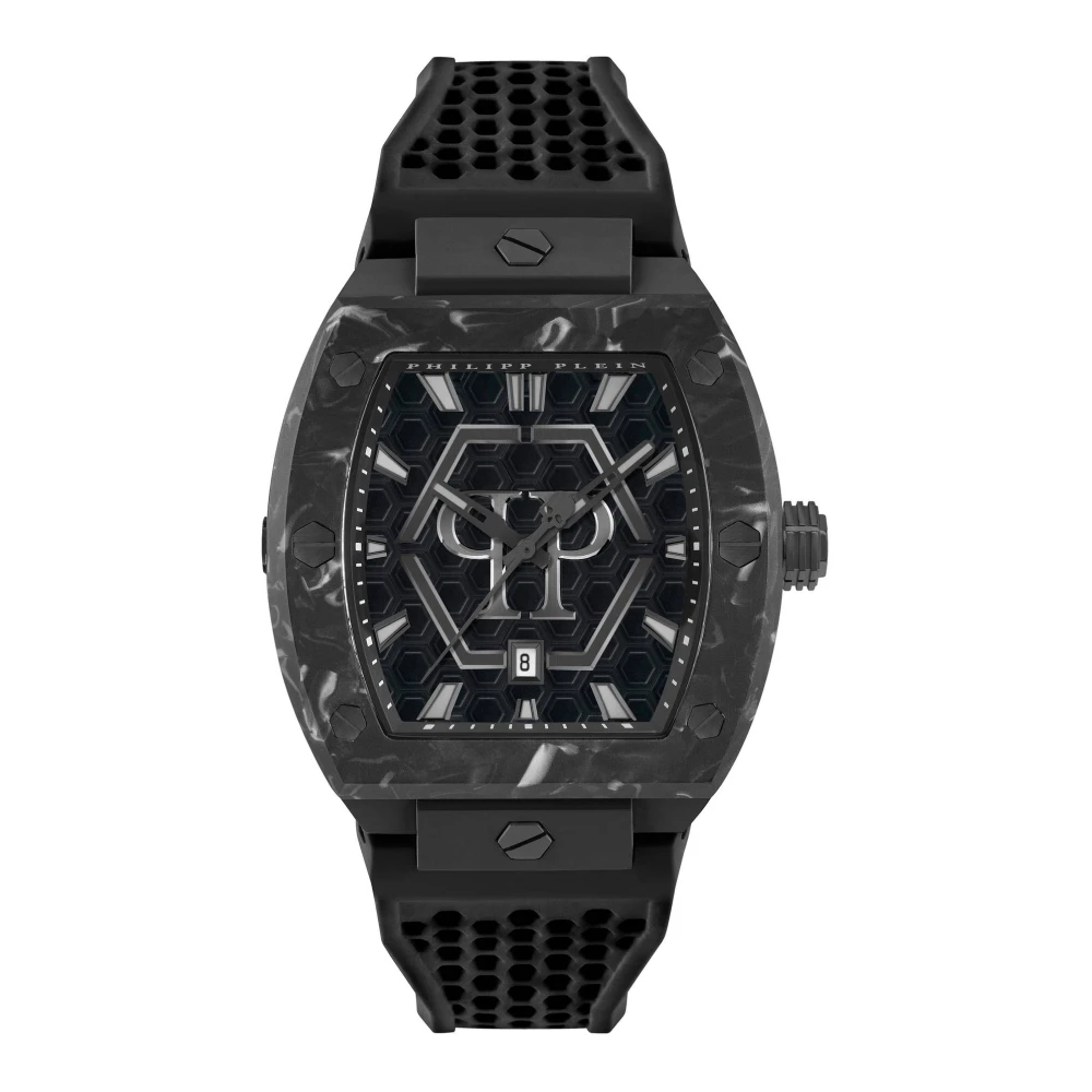 Philipp Plein Men's Black Hexagon Phantom Herenhorloge