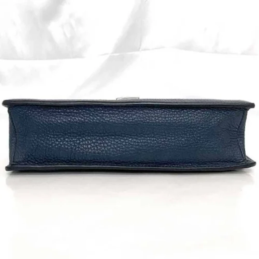 Prada Vintage Pre-owned Leather clutches Blue Heren