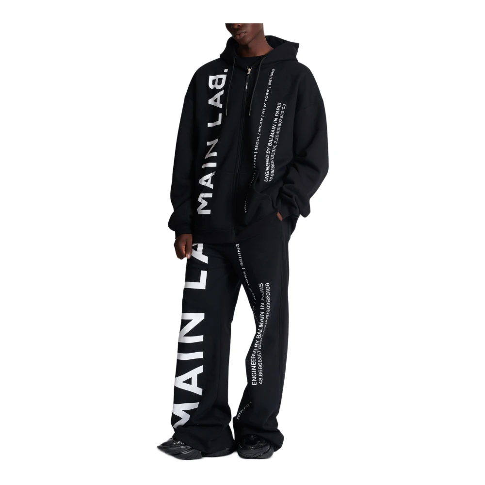 Balmain Main Lab Zipped Hoodie Black Heren