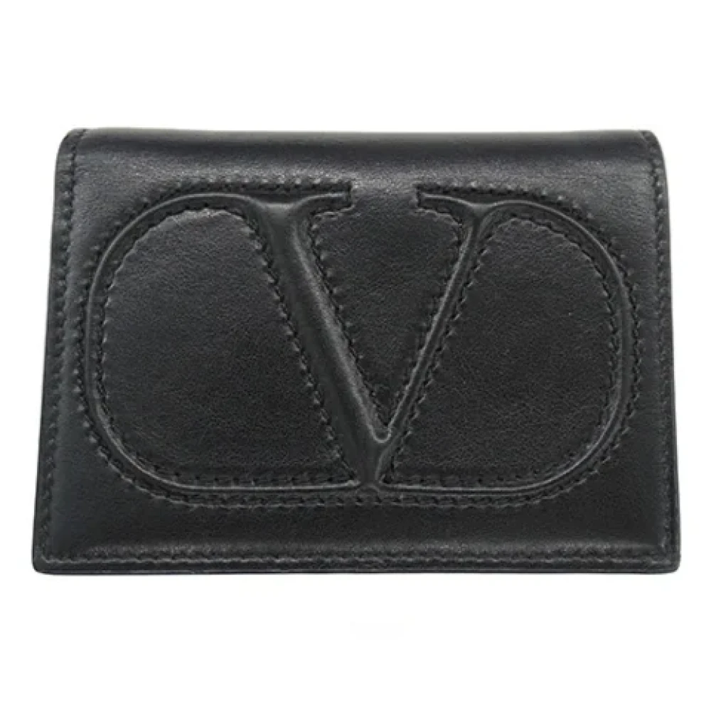 Valentino Vintage Pre-owned Leather wallets Black Dames