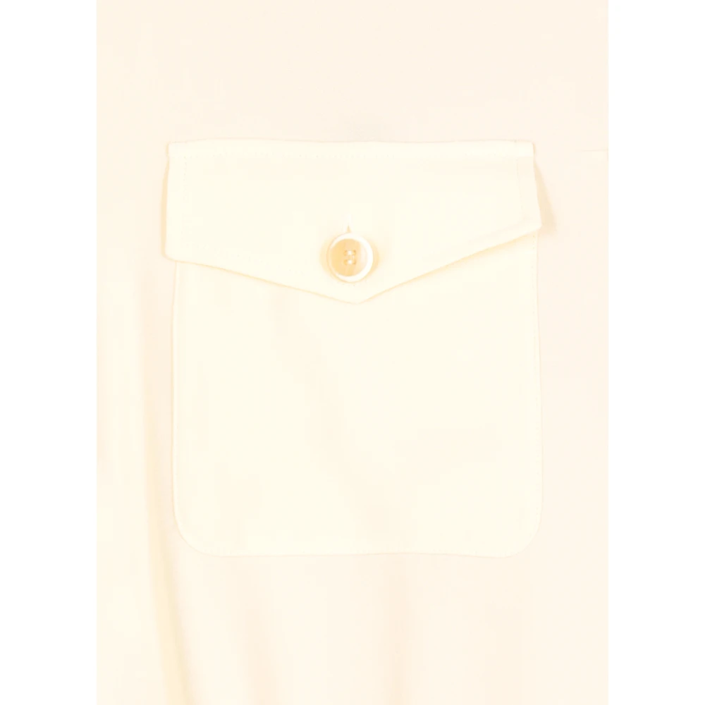 Fabiana Filippi Ivoor Viscose Jas met Helder Details Beige Dames