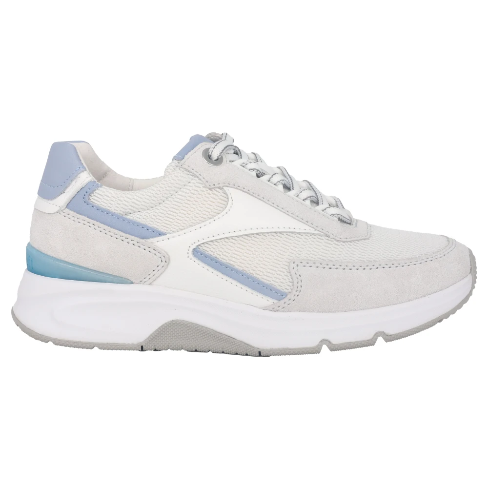 Gabor Witte Mix Rollende Sneaker voor Vrouwen Dames Schoenen