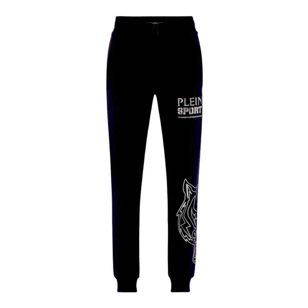 Plein Sport Zwarte Tijger Katoenen Joggingbroek Black Heren