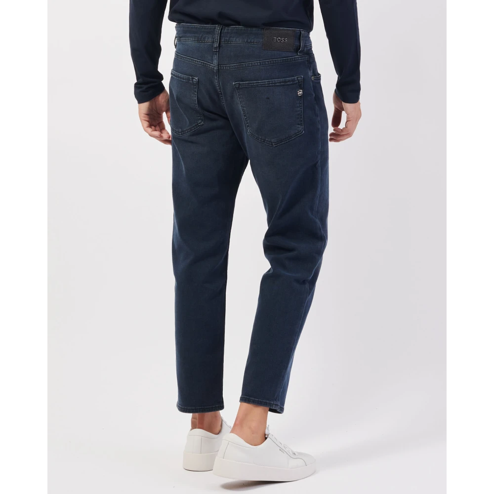 Hugo Boss Blauwe Regular Fit Tapered Leg Jeans Blue Heren