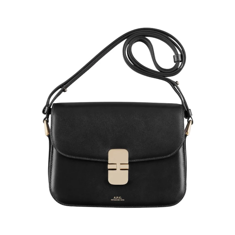 A.p.c. Zwarte Grace Schoudertas met Gouden Details Black Dames