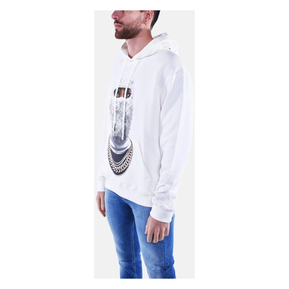 IH NOM UH NIT Katoenen Hoodie met Future Mask Logo White Heren
