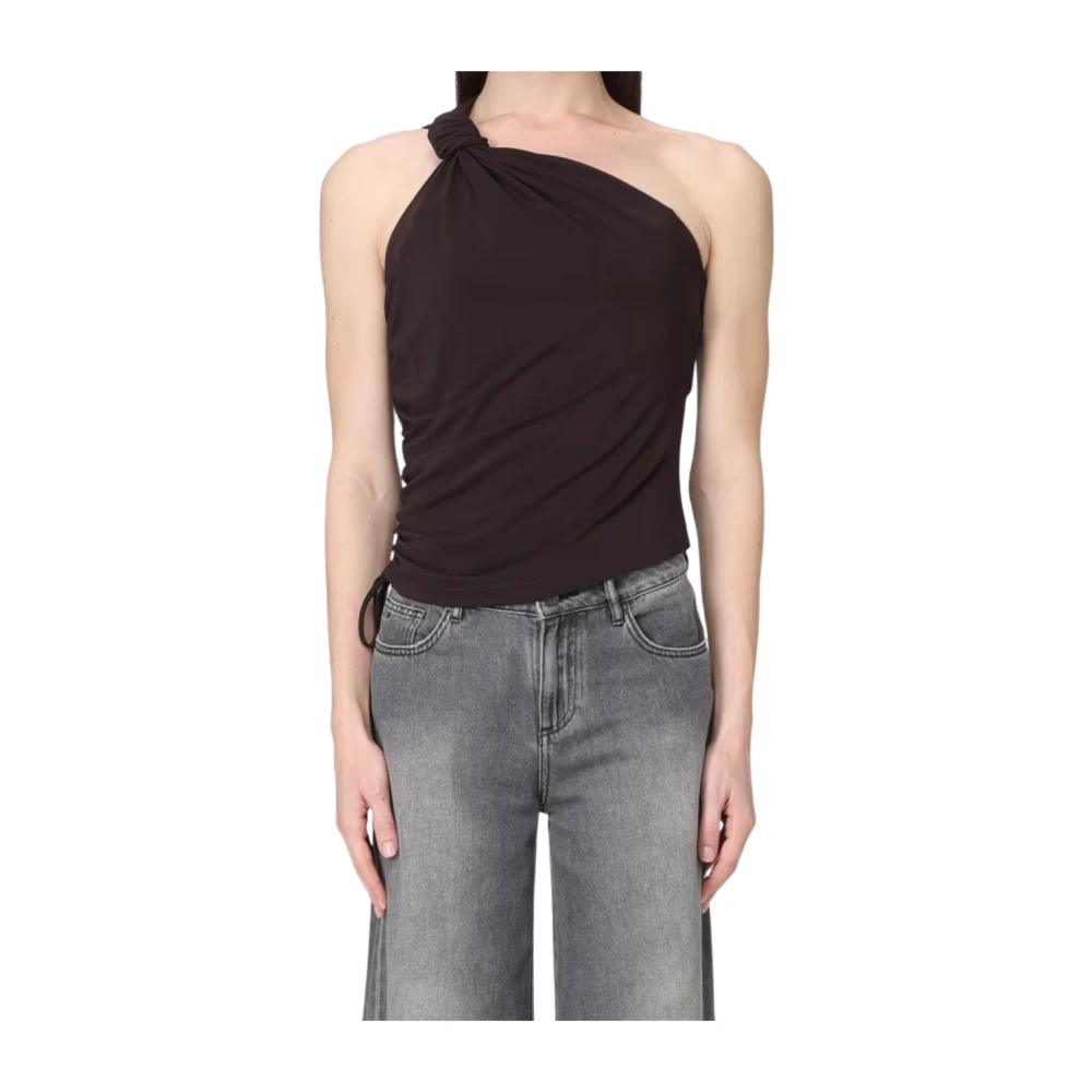Pinko Women's Brown Sleeveless Tops, L, Sleeveless Tops
