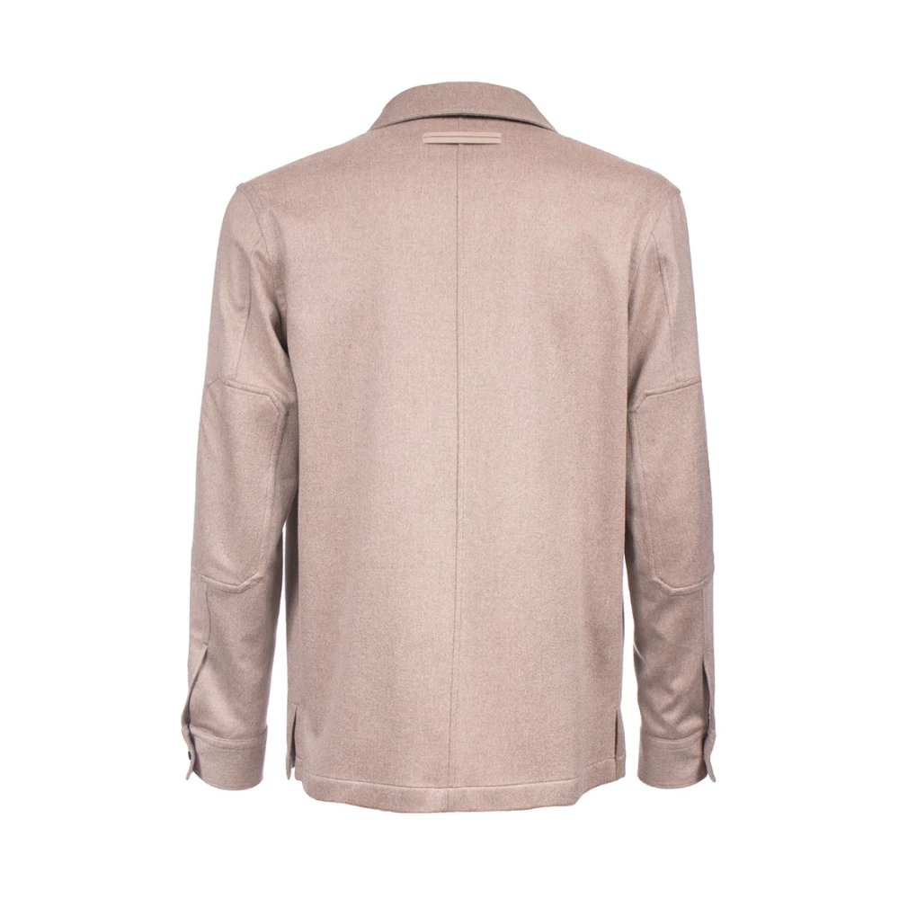 Ermenegildo Zegna Alba Cashmere Overhemd met Oasi Vezels Brown Heren