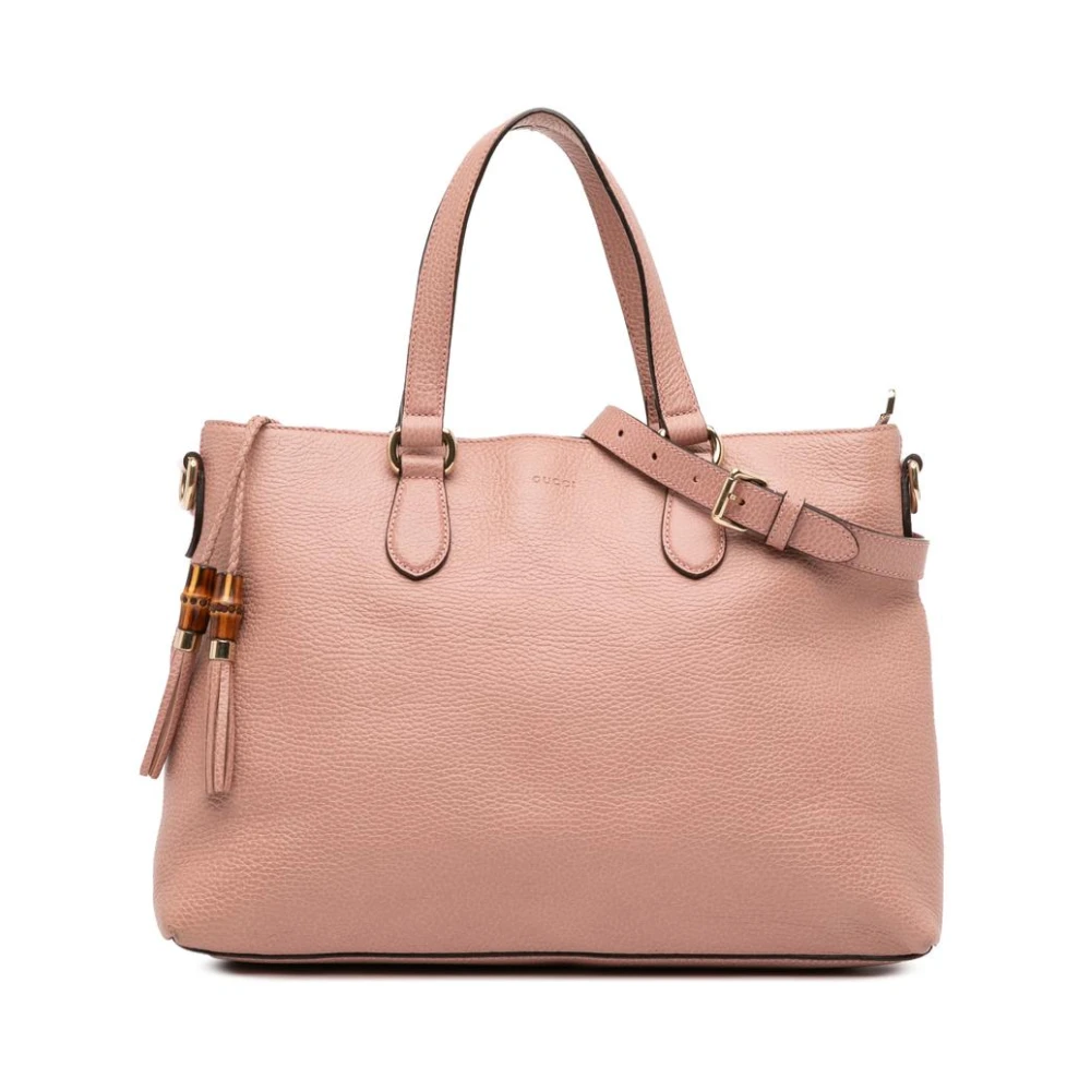 Gucci Vintage Women's Pink Pre-Owned Leather Tote Bag