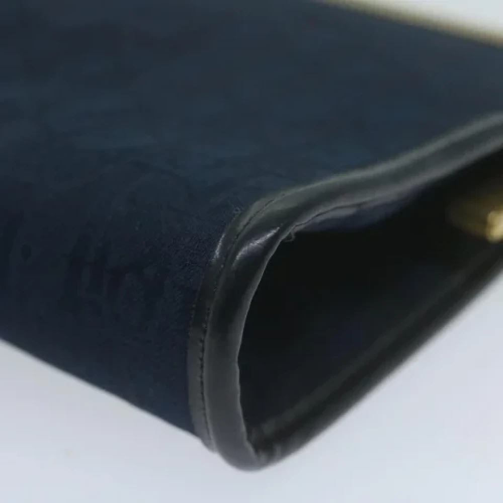 Dior Vintage Pre-owned Canvas clutches Blue Dames