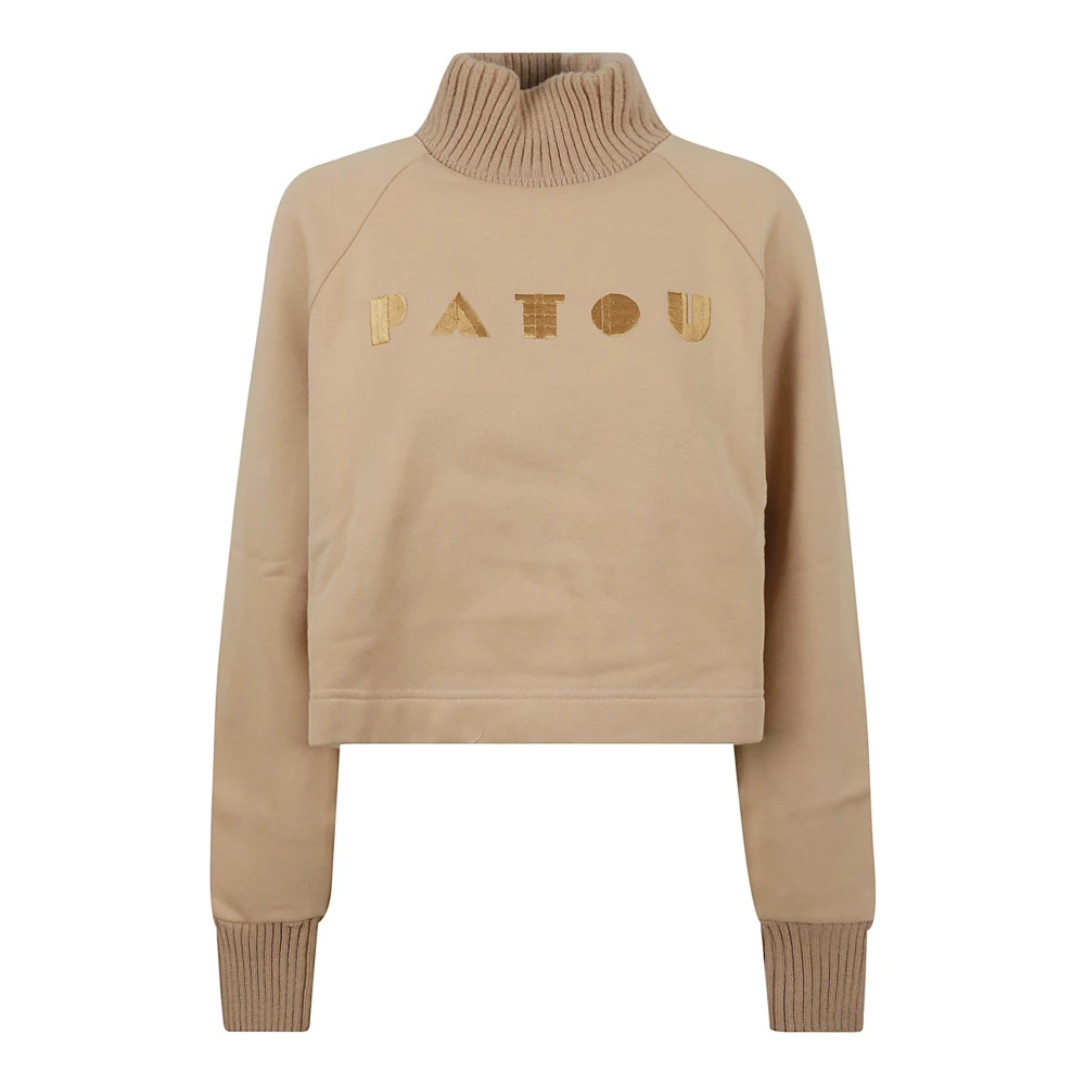 Patou Gebreide Kraag Sweater Beige Dames