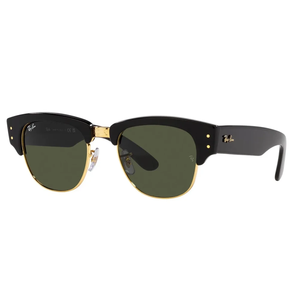 Ray-Ban Black Sunglasses, Unisex, 53 Mm, Classic Square Sunglasses With Green Lenses