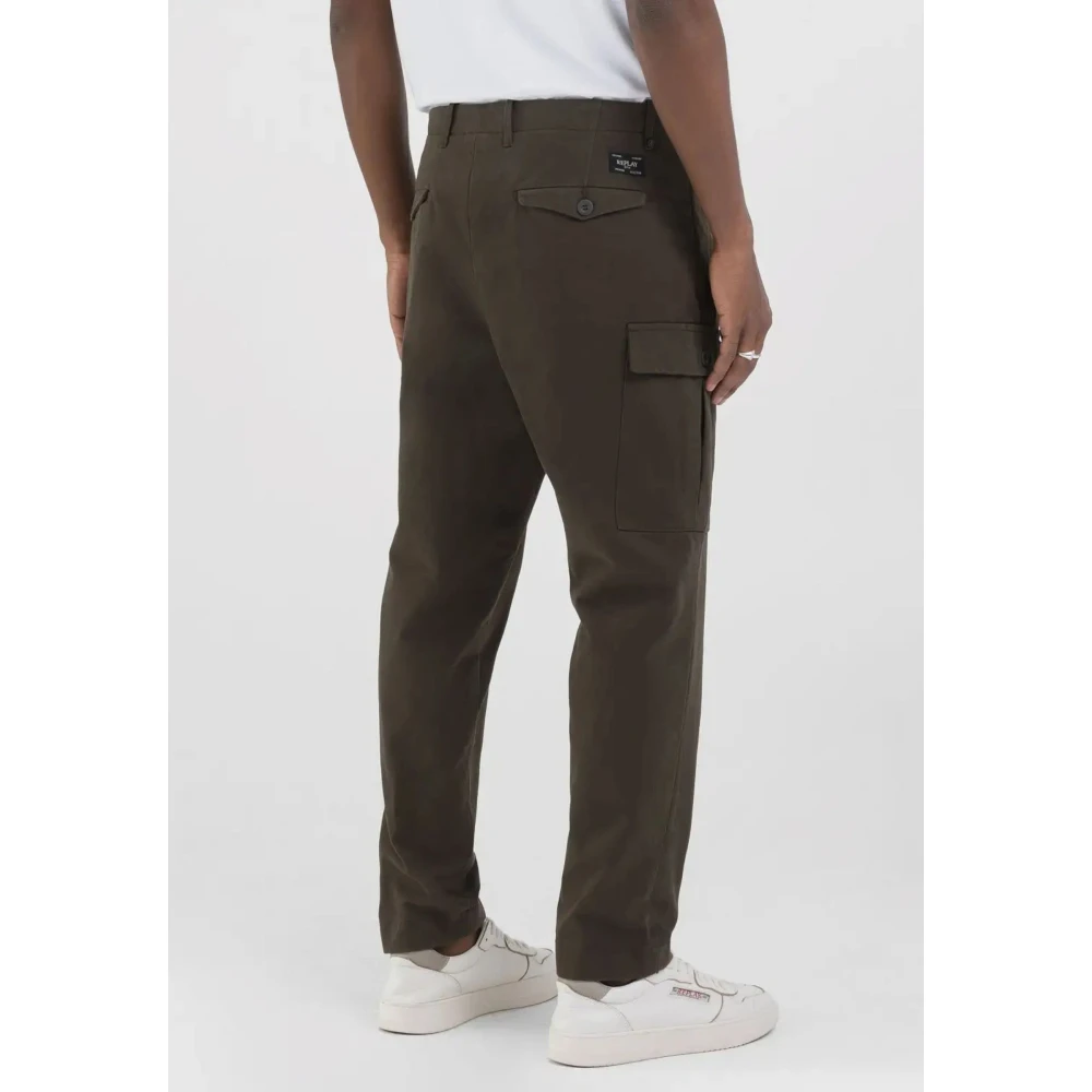 Replay Logo Broek Brown Heren
