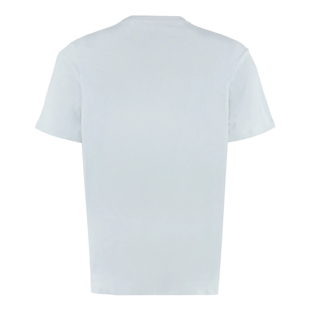 alexander mcqueen Katoenen T-Shirt met Logo Blue Heren