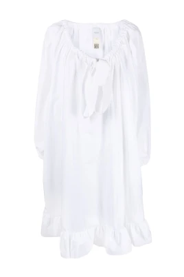 Tie-neck Peplum Dress