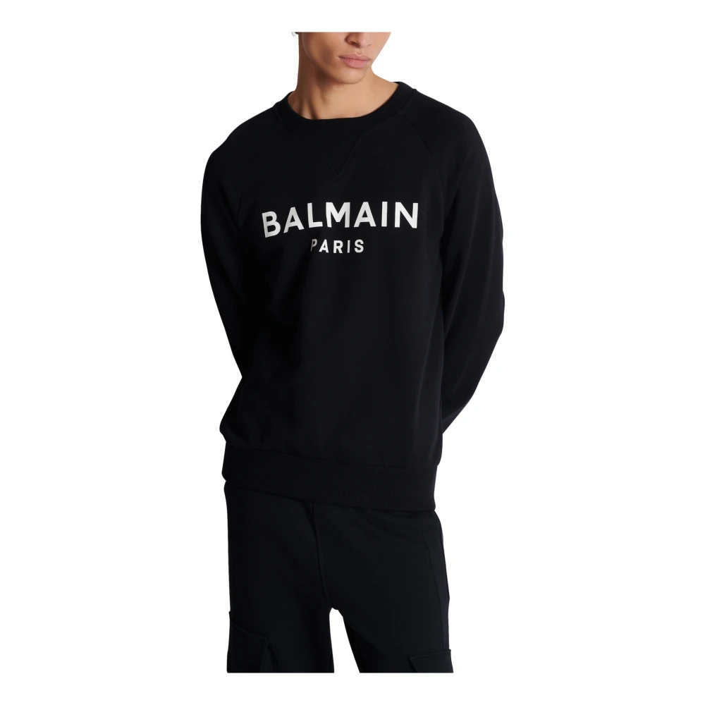 Balmain Paris bedrukte sweatshirt Black Heren