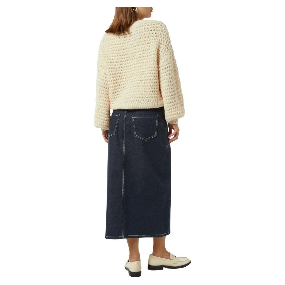 comma Gebreide trui met verlaagde schouders Beige Dames