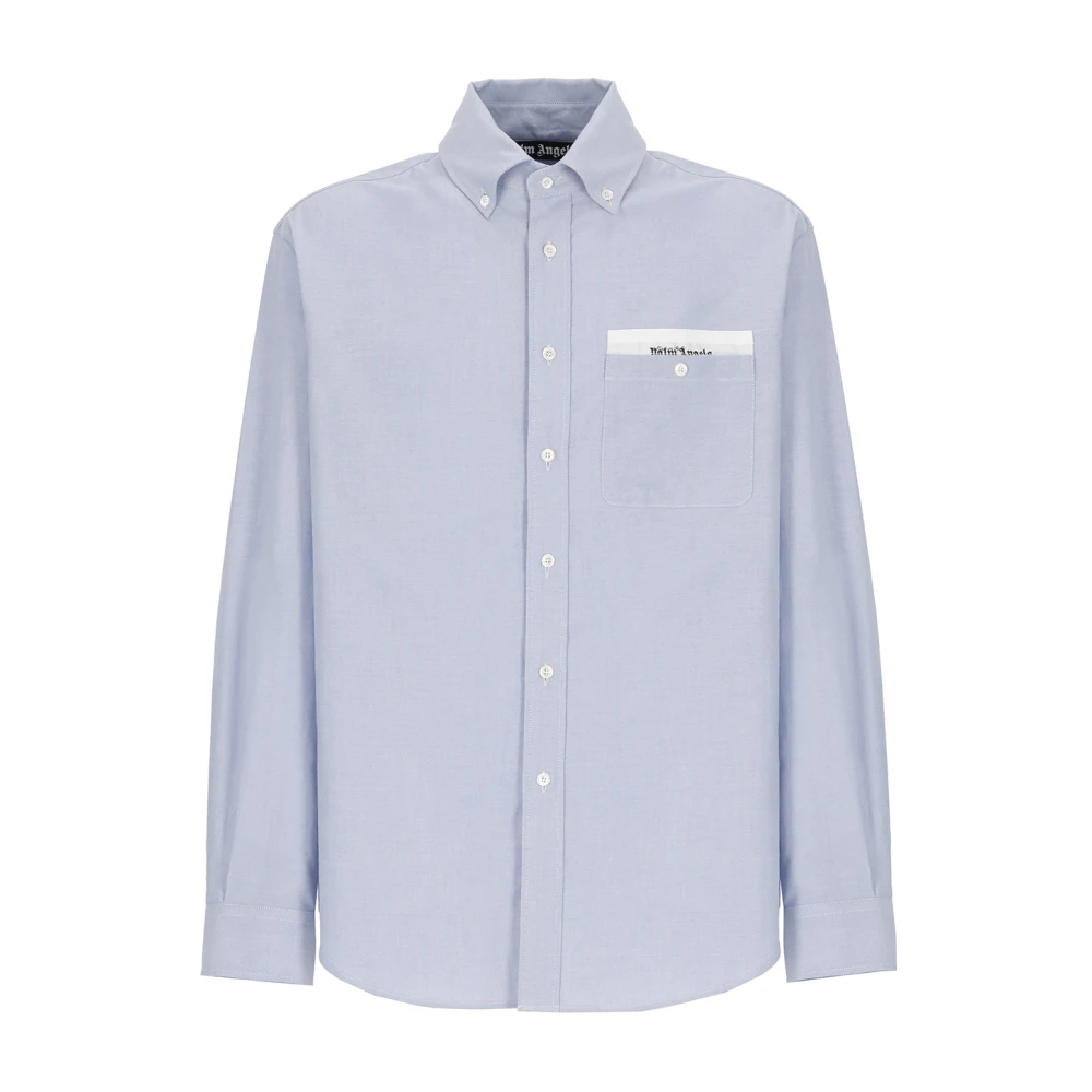 Palm Angels - Camisa Sartorial Con Cinta - Shirts - Hombre - Azul - L