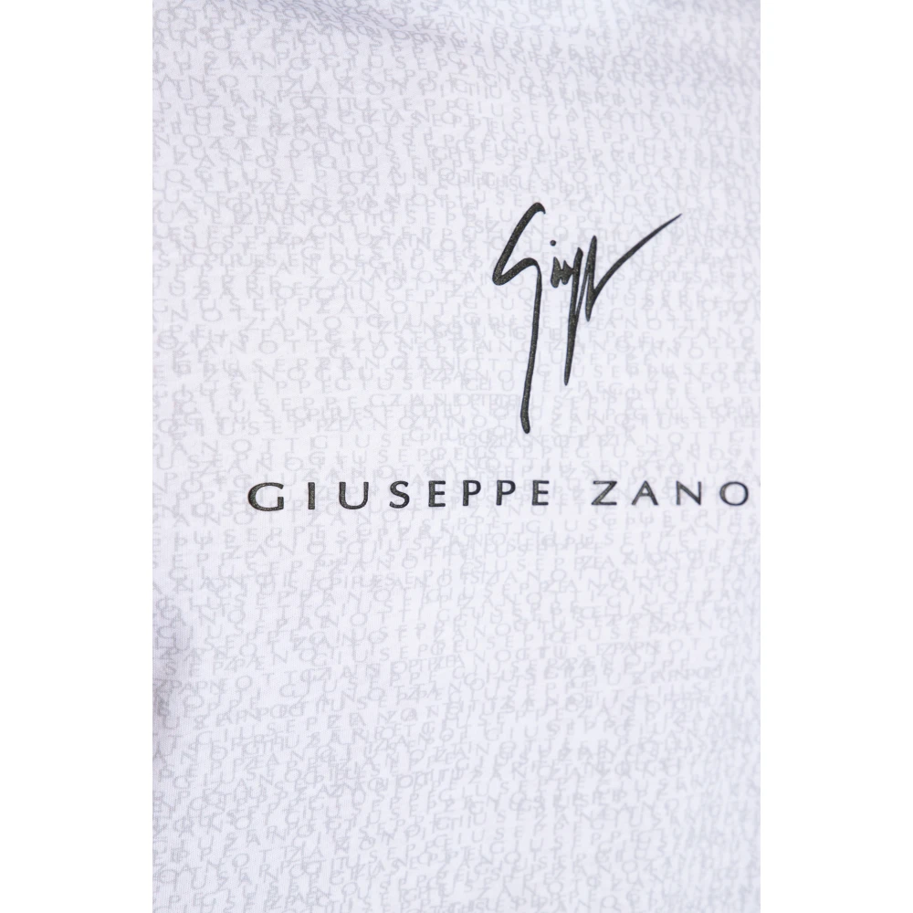 giuseppe zanotti T-shirt met logo White Heren