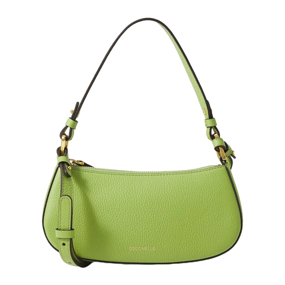 Coccinelle Omkeerbare leren schoudertas met rits Green Dames