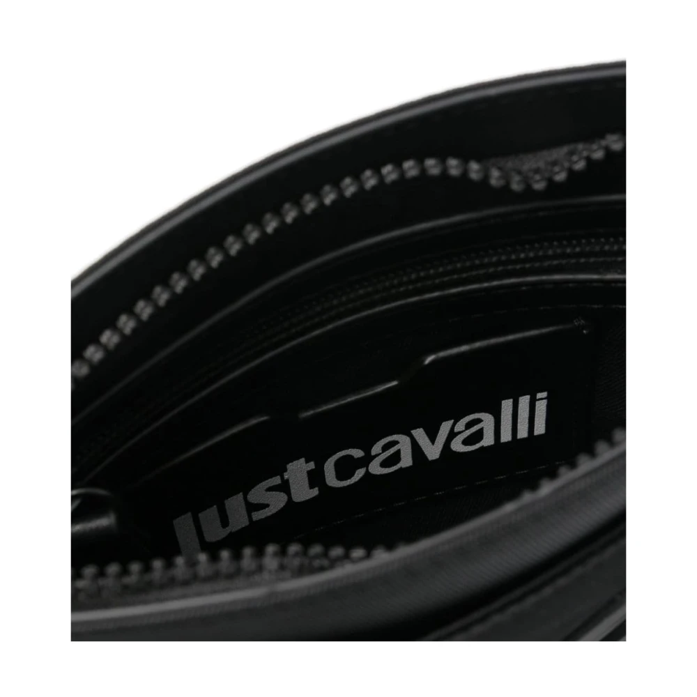 Just Cavalli Zwarte Nylon Micro Line Tassen Black Heren