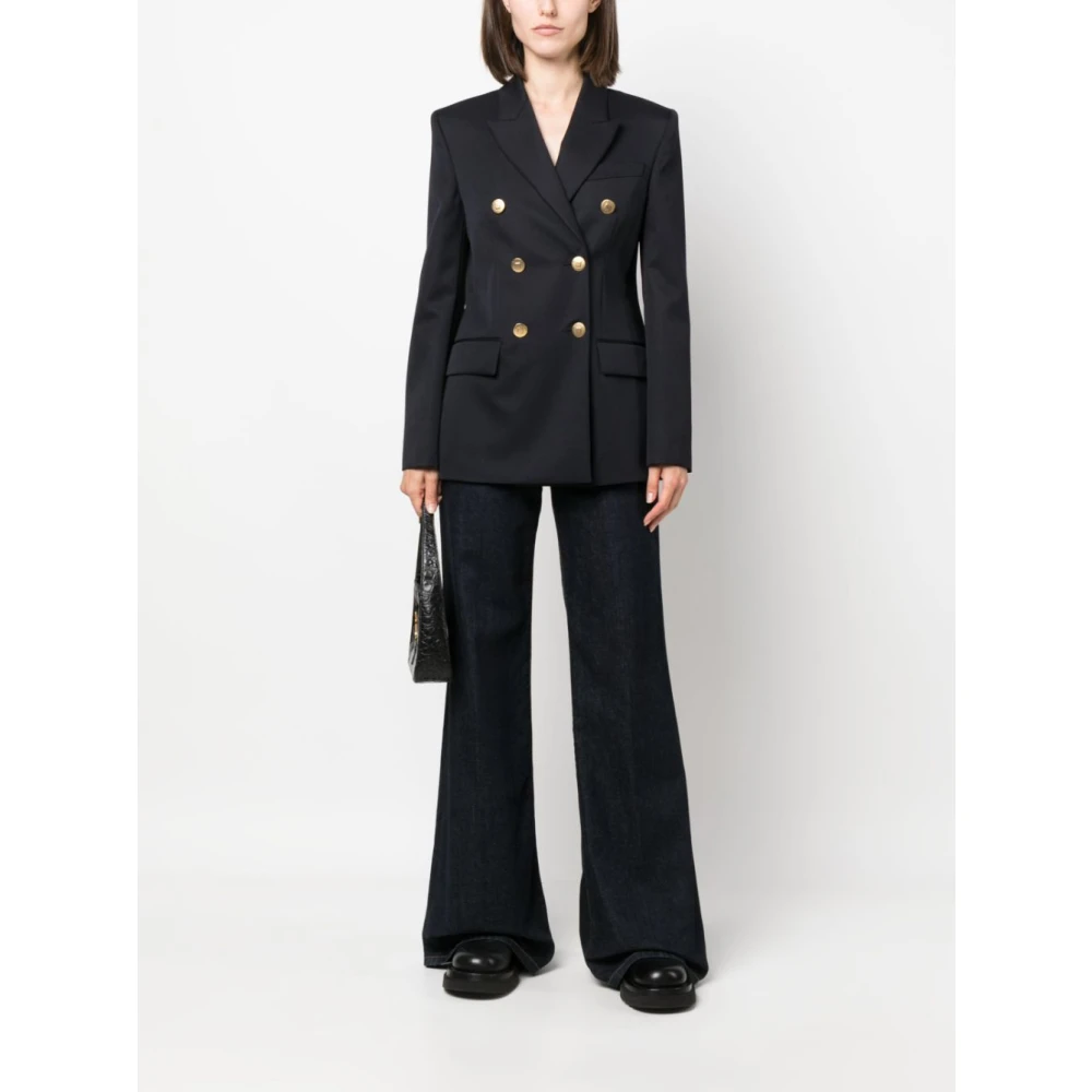 Givenchy Marineblauwe Double-Breasted Jas Blue Dames