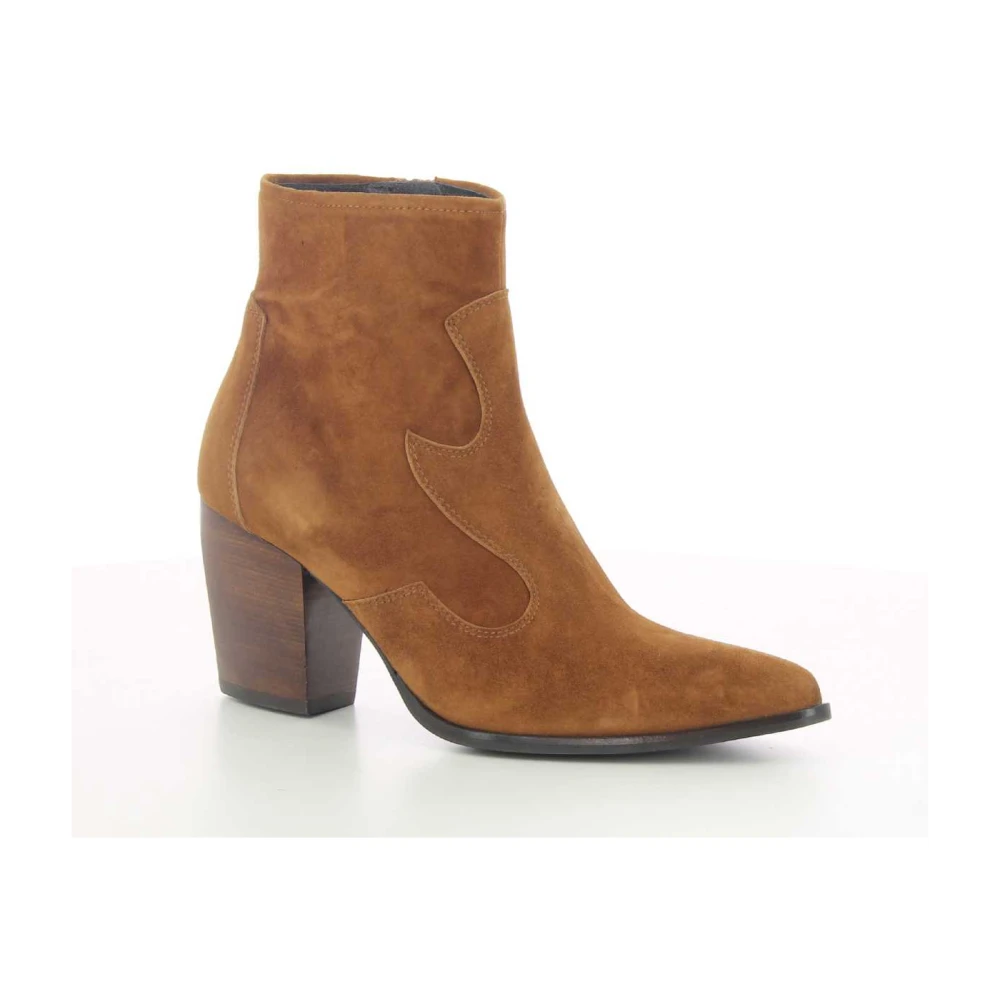 Zinda Elegante Cognac Enkellaarzen 2451 Brown Dames