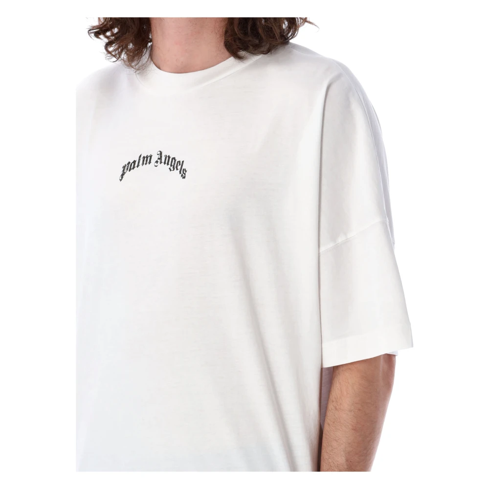 Palm Angels Gebogen Logo T-shirt White Heren