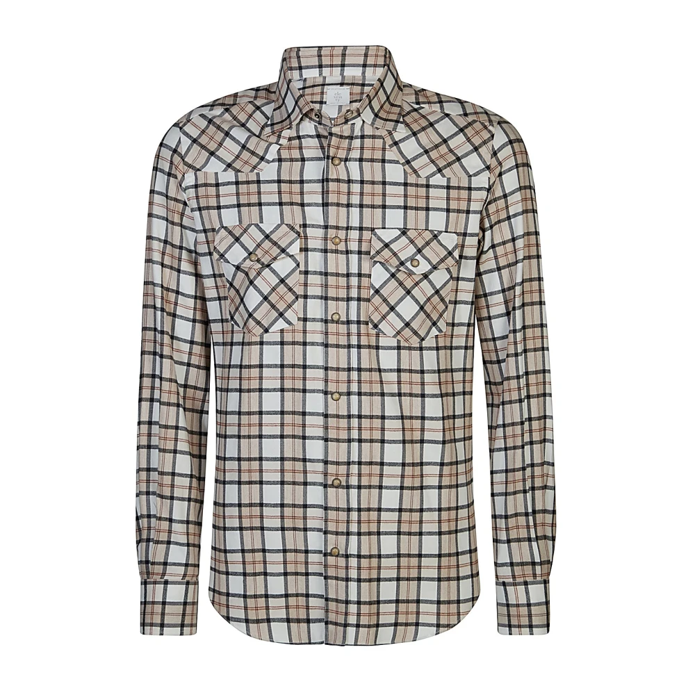 Eleventy Men's Multicolor Slim Fit Checkered Cotton Lyocell Shirt - Casual Shirts - Xl - Shirts