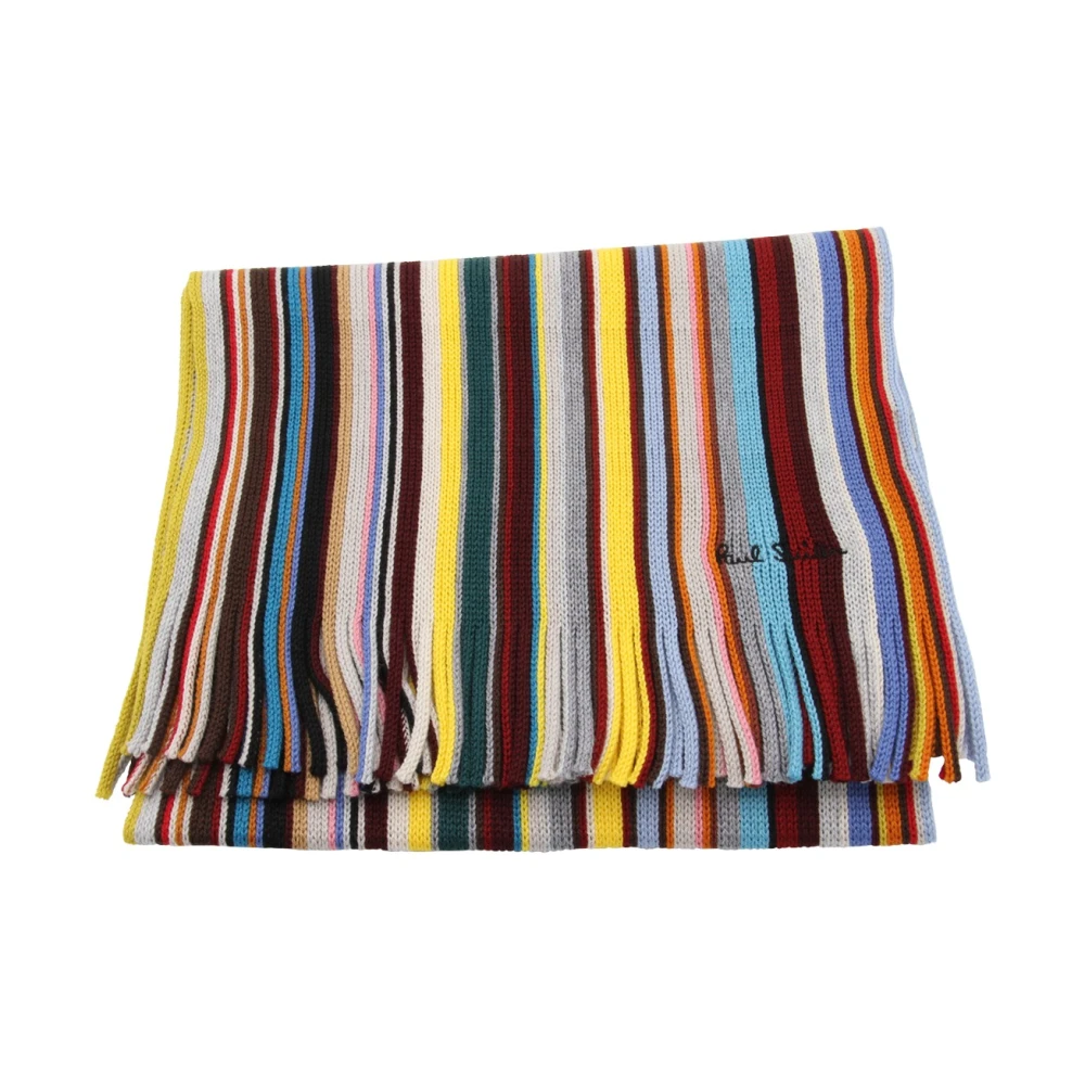Paul Smith MultiColour Spectrum Stripe Merino-Wollen Sjaal Multicolor Heren