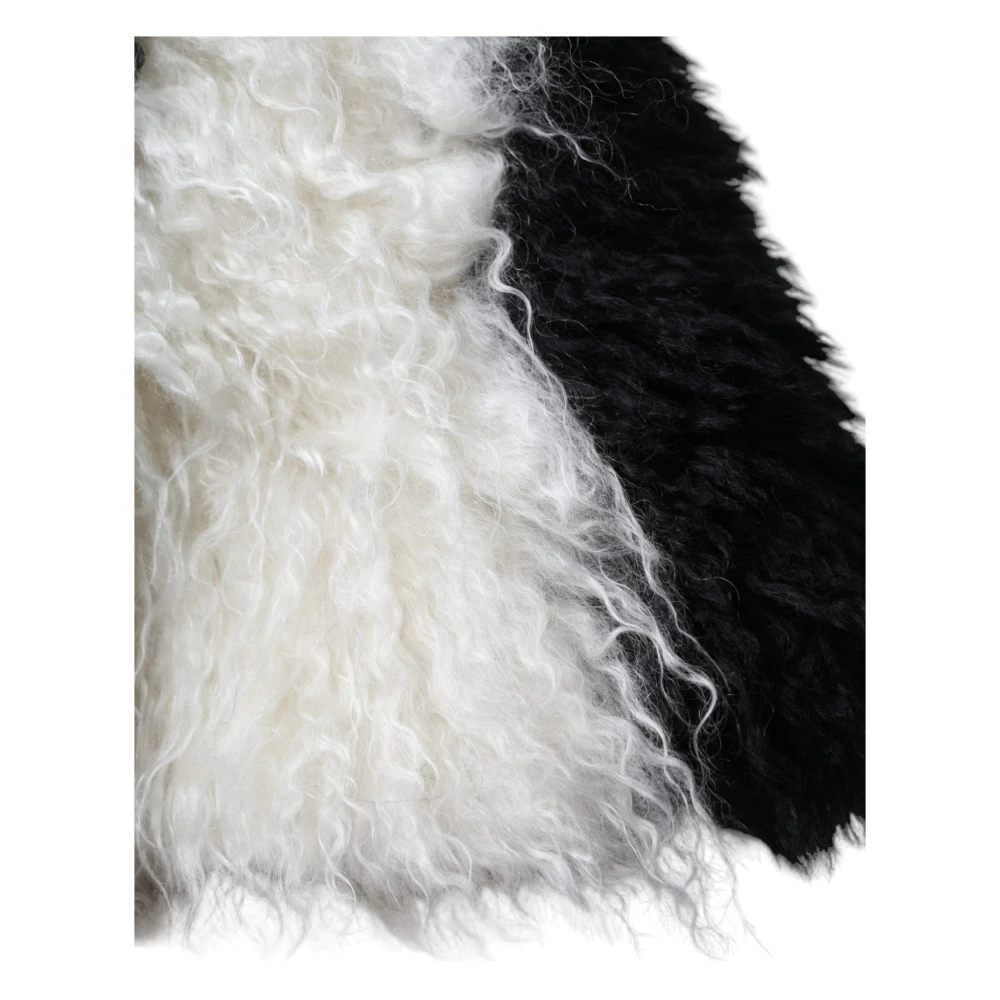Dolce & Gabbana Gestreepte Mohair Bont Emmer Hoed Black Unisex