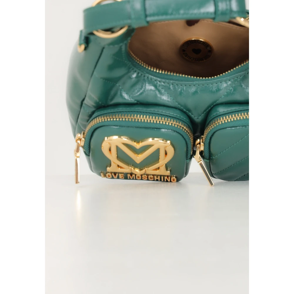 Love Moschino Groene schoudertas met gouden details Green Dames