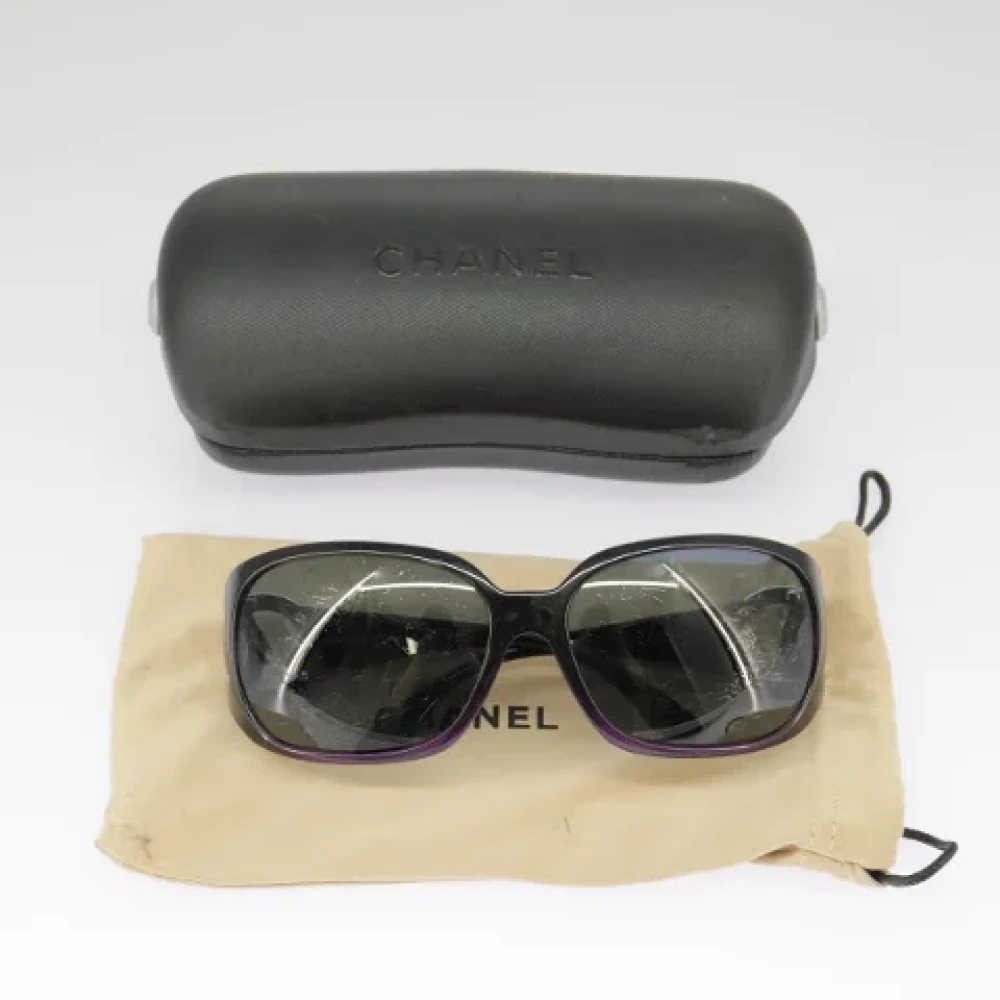 Chanel Vintage Pre-owned Plastic sunglasses Black Dames