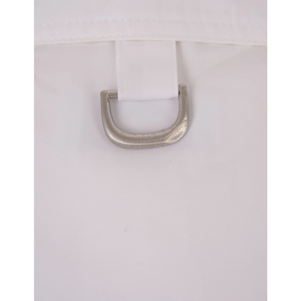 Off White Witte Katoenen Crop Shirt met Metalen Details White Dames