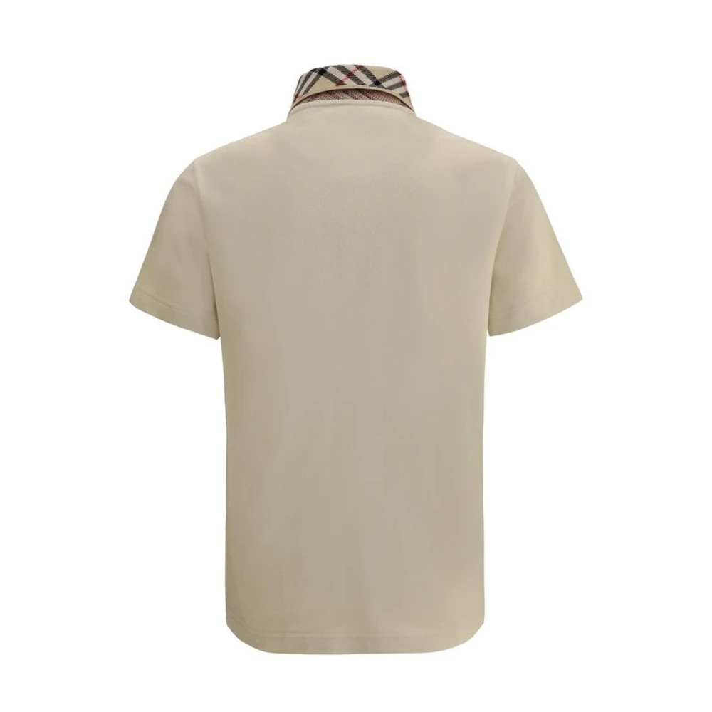 Burberry Klassieke Check Polo Shirt met Zijsplitten Beige Heren