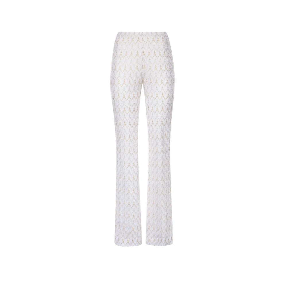 Missoni Donna Bianco - Pantaloni Ampi In Viscosa E Cotone Lamé Con Motivo In Pizzo - Trousers - S