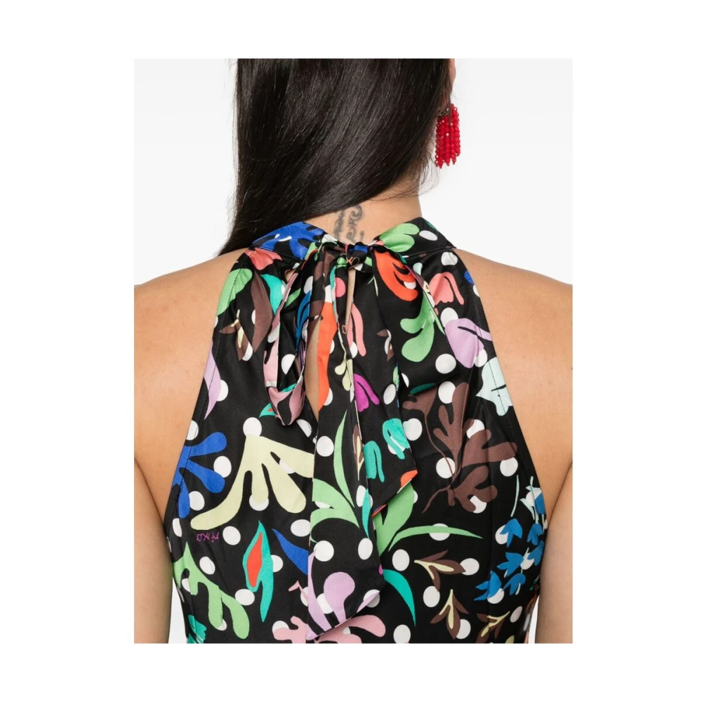 Rixo Polka Dot Bloemen Halternek Jurk Multicolor Dames